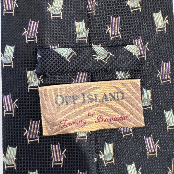 Tommy Bahama 100% Silk Tie Beach Chair Surfers Hibiscus Flowers 59.5X 4 Lot of 2 - Picture 9 of 11